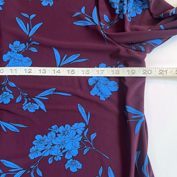 Lauren Ralph Lauren Burgundy and Blue Floral Dress - Picture 8 of 9